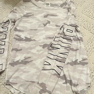 Camo long sleeve with PINK on both arms